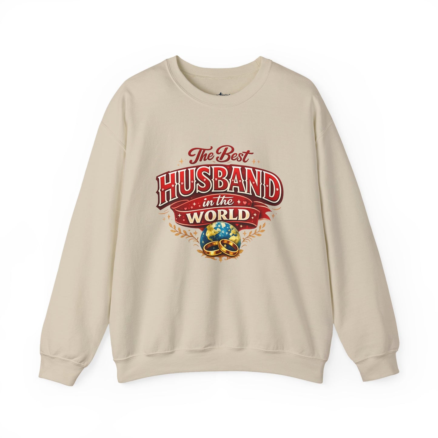 Crewneck Sweatshirt — "The Best Husband in the World" Vintage Globe Gift