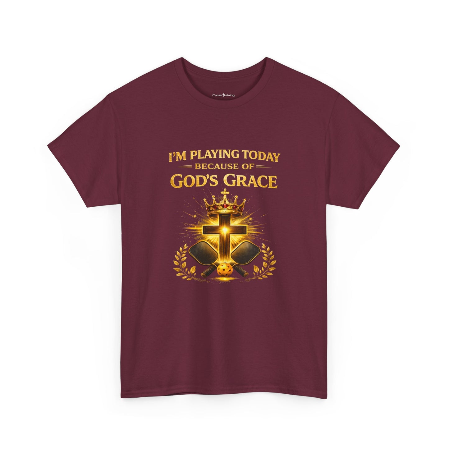 God’s Grace Tee — "I’m Playing Today Because of God’s Grace" Christian T-Shirt (Ephesians 2:8-10)