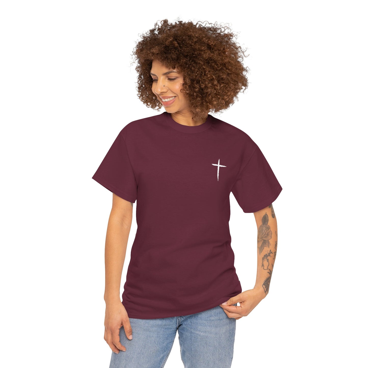 Christian Cross Tee — "May Heavenly Things Constantly Interrupt Our Earthly Things" Inspirational T‑Shirt