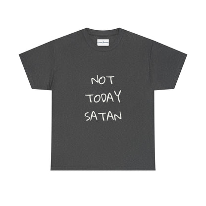 Funny Graphic Tee: Not Today Satan Unisex Heavy Cotton T-Shirt, Humorous Gift, Casual Wear, Everyday Comfort, Unique Statement Tee