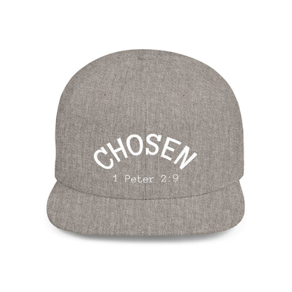 Chosen Flat Bill Snapback Hat, Inspirational Cap for Everyday Wear, Stylish Gift for Teens, Faith-Based Accessory, Summer Style