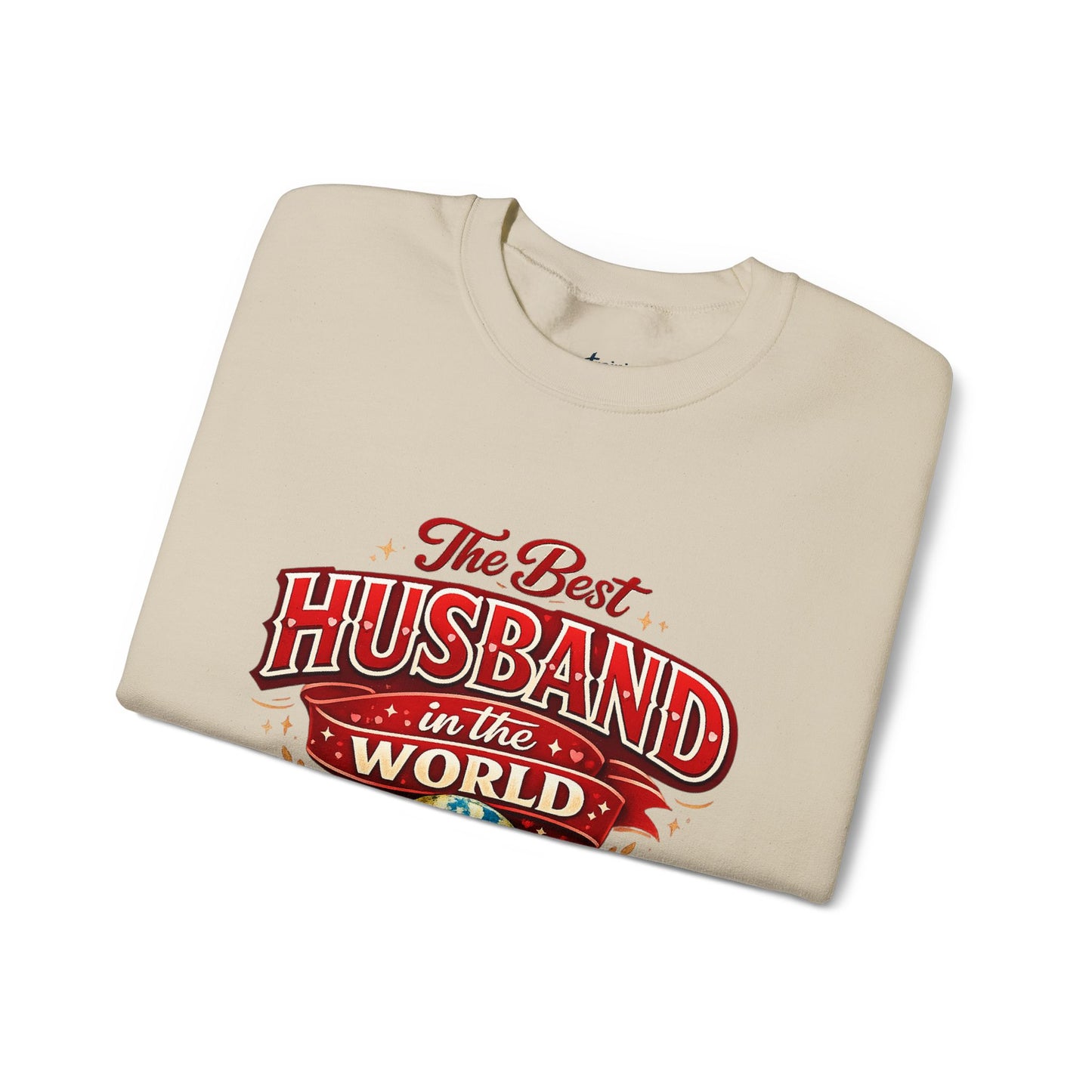 Crewneck Sweatshirt — "The Best Husband in the World" Vintage Globe Gift