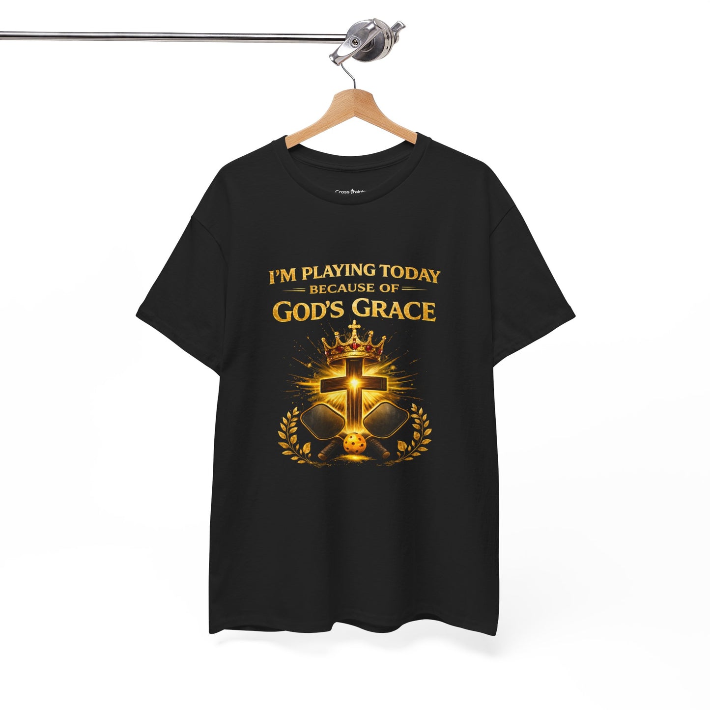 God’s Grace Tee — "I’m Playing Today Because of God’s Grace" Christian T-Shirt (Ephesians 2:8-10)