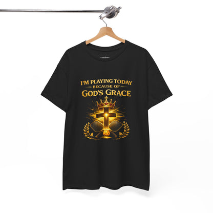 God’s Grace Tee — "I’m Playing Today Because of God’s Grace" Christian T-Shirt (Ephesians 2:8-10)