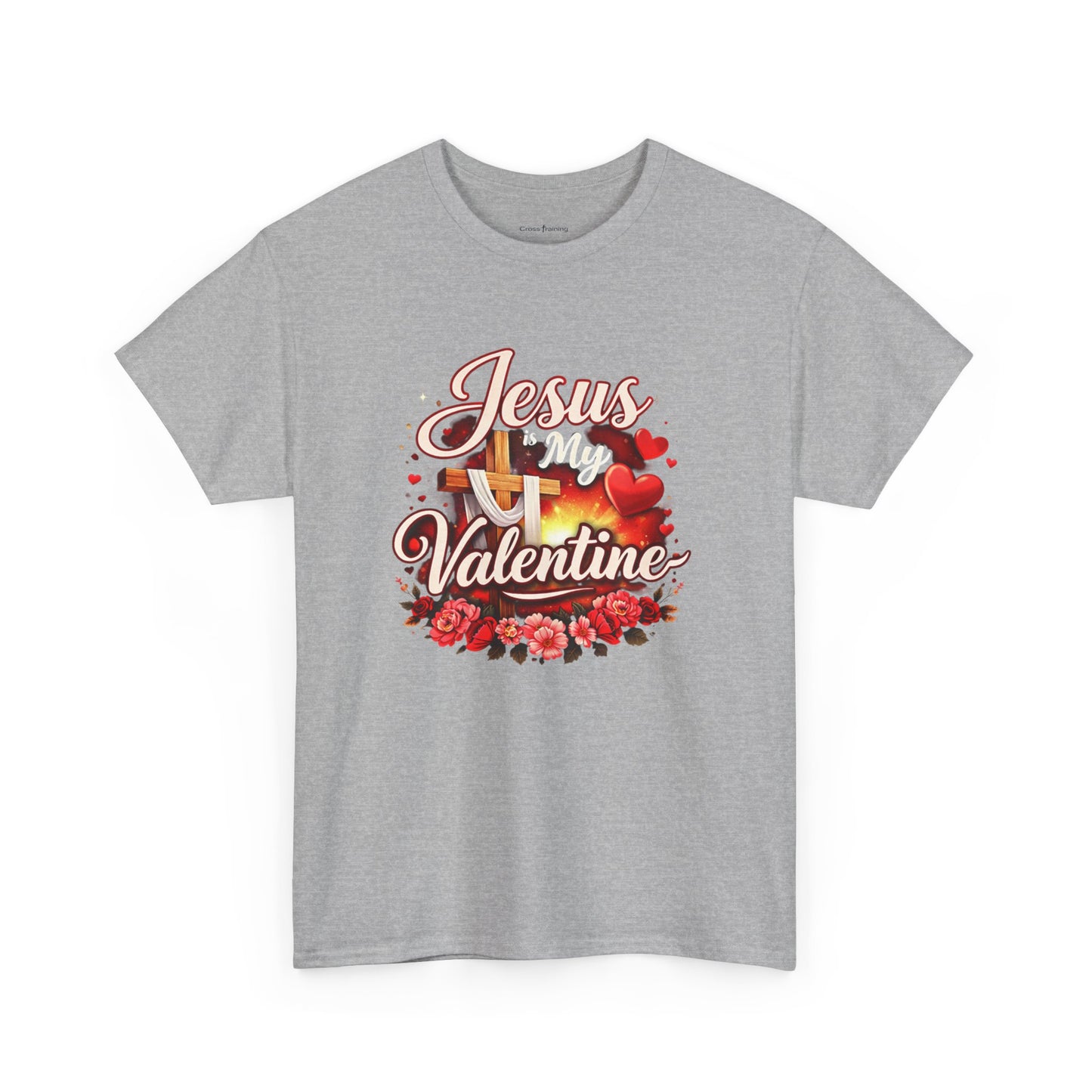 Jesus My Valentine T-Shirt — Christian Valentine Tee with Cross & Hearts