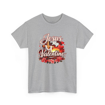 Jesus My Valentine T-Shirt — Christian Valentine Tee with Cross & Hearts