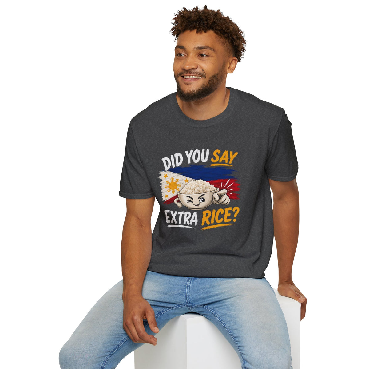 Did You Say Extra Rice? T-Shirt — Filipino Rice Bowl Graphic Tee