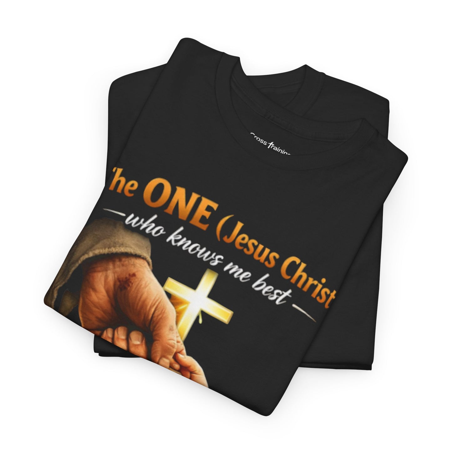 Christian T-Shirt — "The ONE (Jesus Christ)" Cross & Romans 5:8 Inspirational Tee