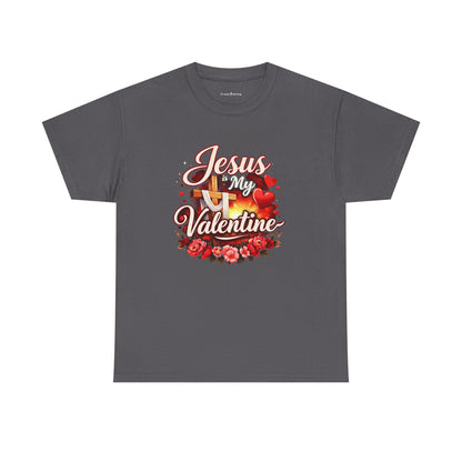 Jesus My Valentine T-Shirt — Christian Valentine Tee with Cross & Hearts