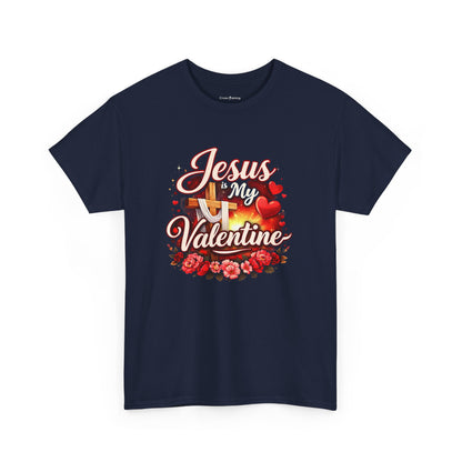 Jesus My Valentine T-Shirt — Christian Valentine Tee with Cross & Hearts