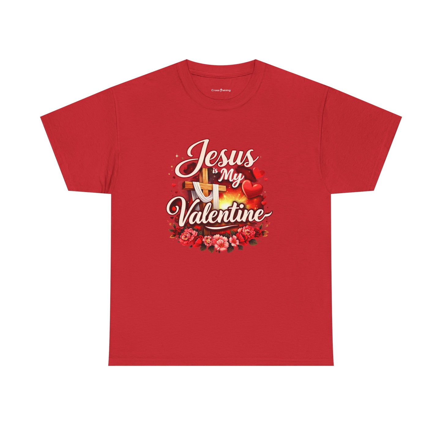 Jesus My Valentine T-Shirt — Christian Valentine Tee with Cross & Hearts