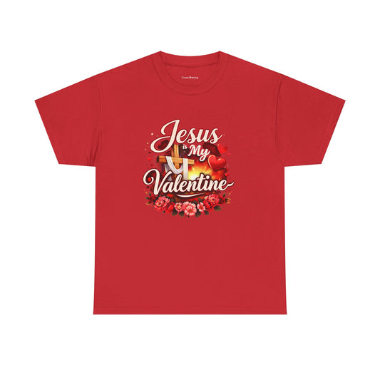 Jesus My Valentine T-Shirt — Christian Valentine Tee with Cross & Hearts