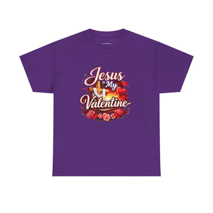 Jesus My Valentine T-Shirt — Christian Valentine Tee with Cross & Hearts