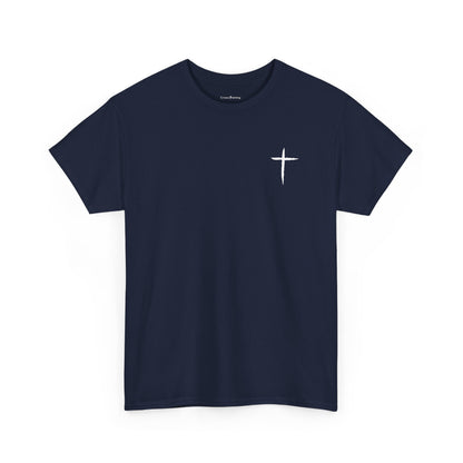 Christian Cross Tee — "May Heavenly Things Constantly Interrupt Our Earthly Things" Inspirational T‑Shirt
