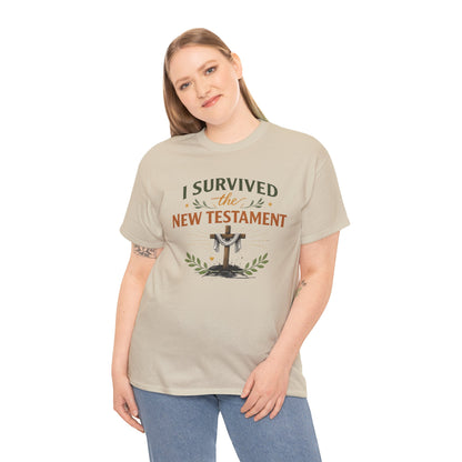 I Survived the New Testament T-Shirt — Christian Faith Cross Tee