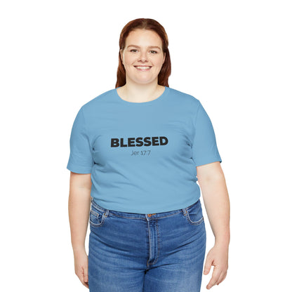 Blessed Unisex Jersey Tee | Inspirational Shirt for Everyday Wear, Faith-Based Gift, Casual Wear, Christian Apparel, Spiritual Clothing