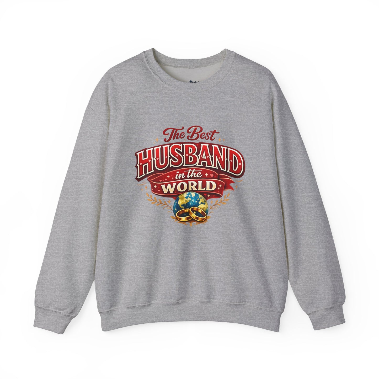 Crewneck Sweatshirt — "The Best Husband in the World" Vintage Globe Gift