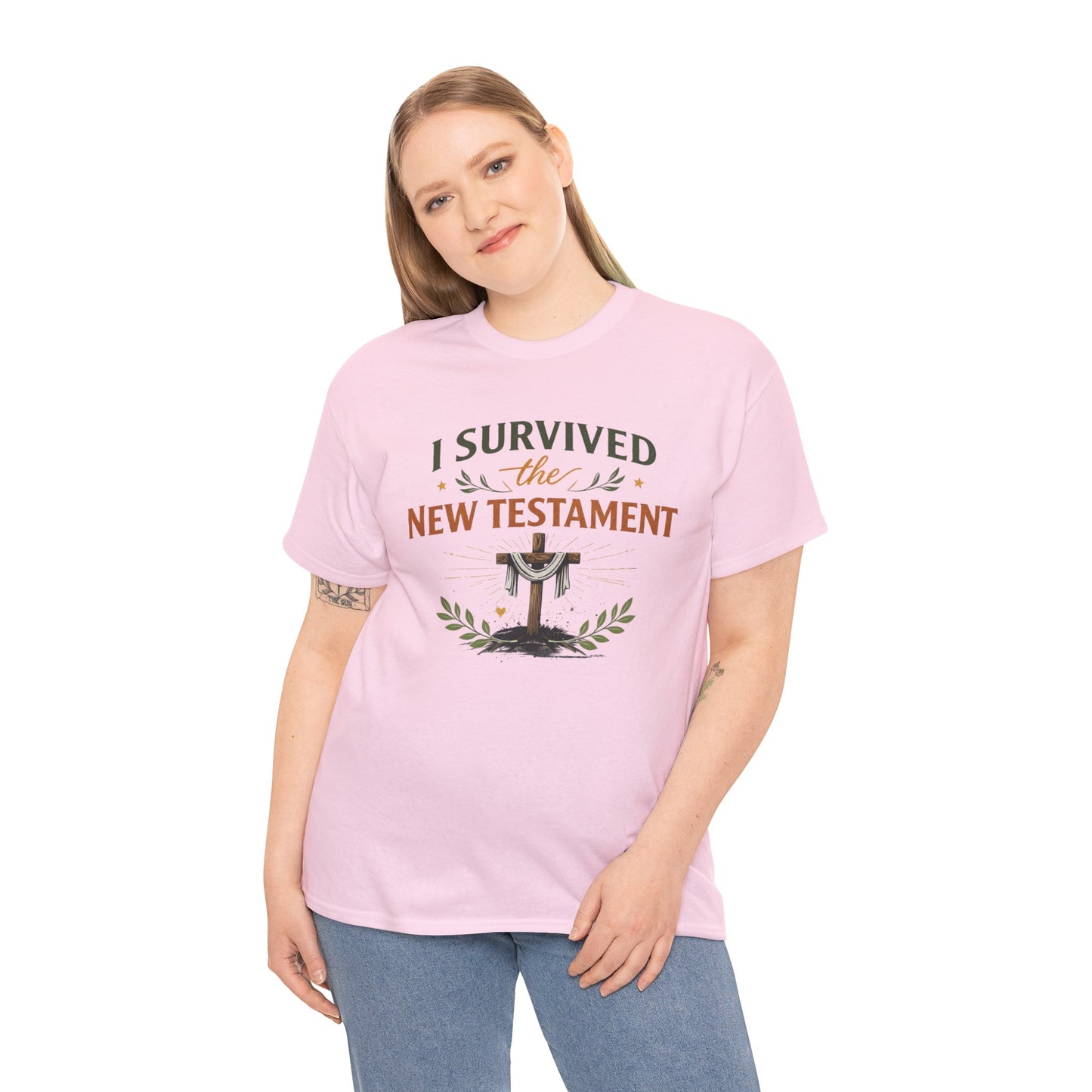 I Survived the New Testament T-Shirt — Christian Faith Cross Tee