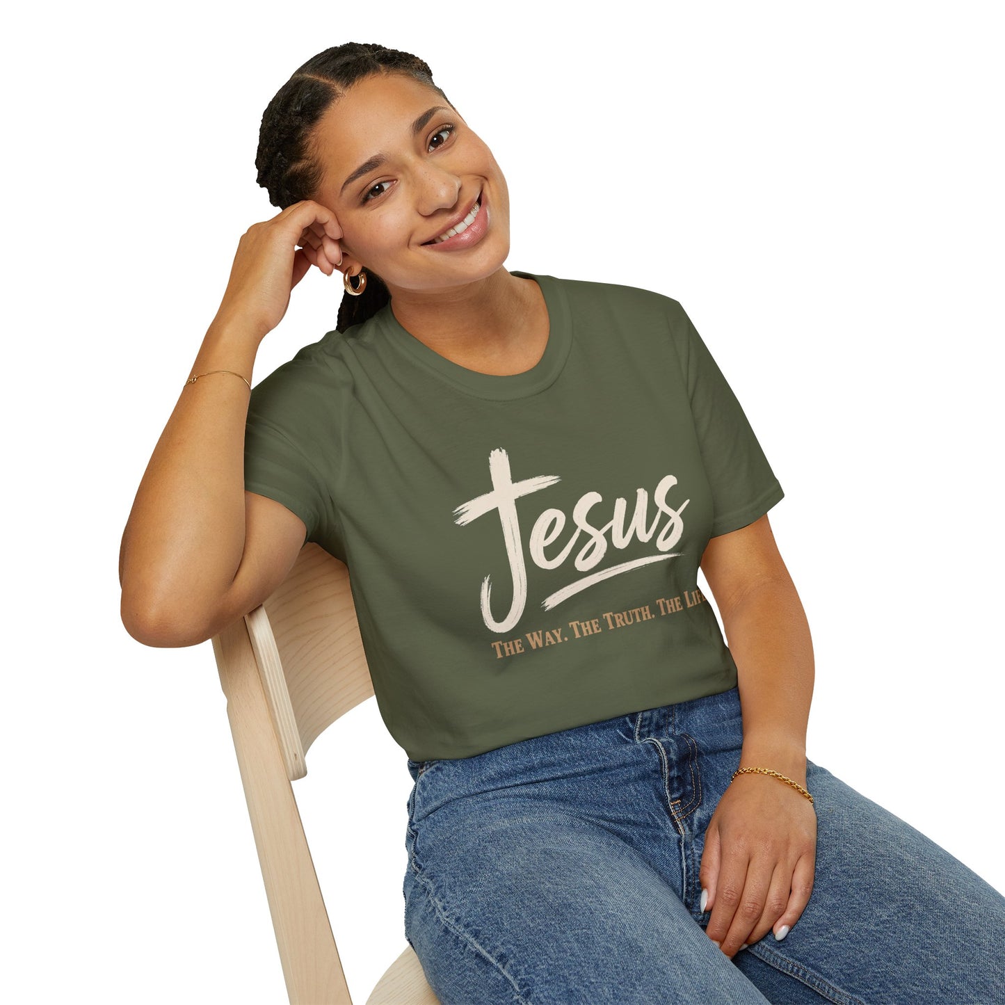 Jesus Script T‑Shirt — 'Jesus: The Way. The Truth. The Life.' Christian Faith Tee