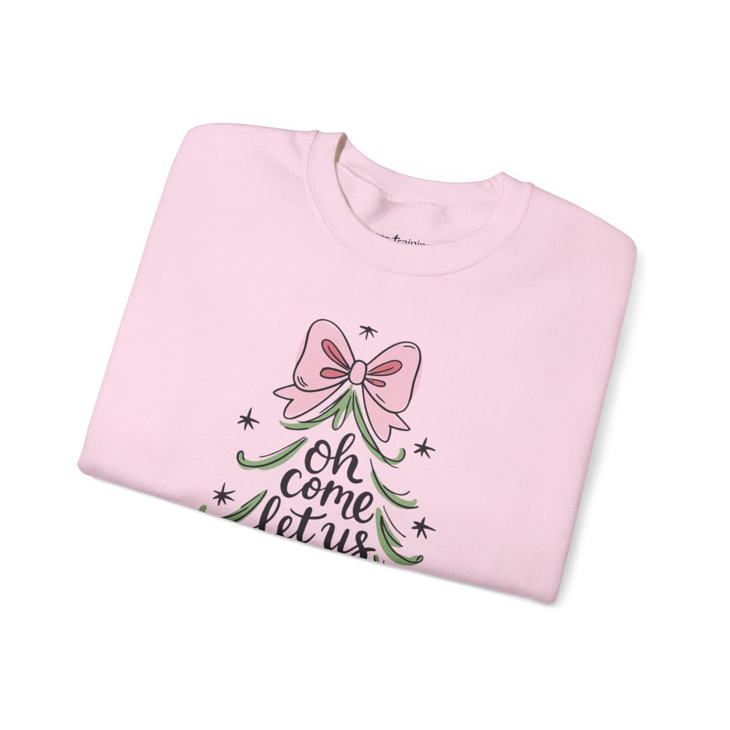 Christmas Tree Sweatshirt – “Oh Come Let Us Adore Him” Holiday Crewneck
