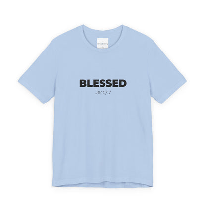 Blessed Unisex Jersey Tee | Inspirational Shirt for Everyday Wear, Faith-Based Gift, Casual Wear, Christian Apparel, Spiritual Clothing