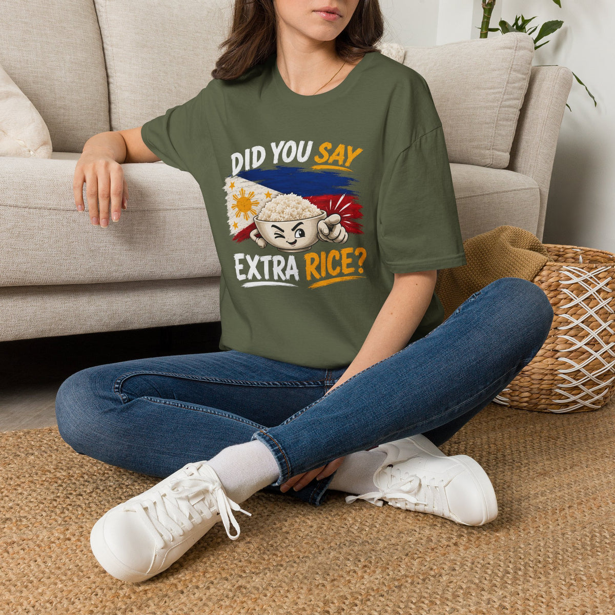 Did You Say Extra Rice? T-Shirt — Filipino Rice Bowl Graphic Tee