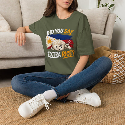 Did You Say Extra Rice? T-Shirt — Filipino Rice Bowl Graphic Tee