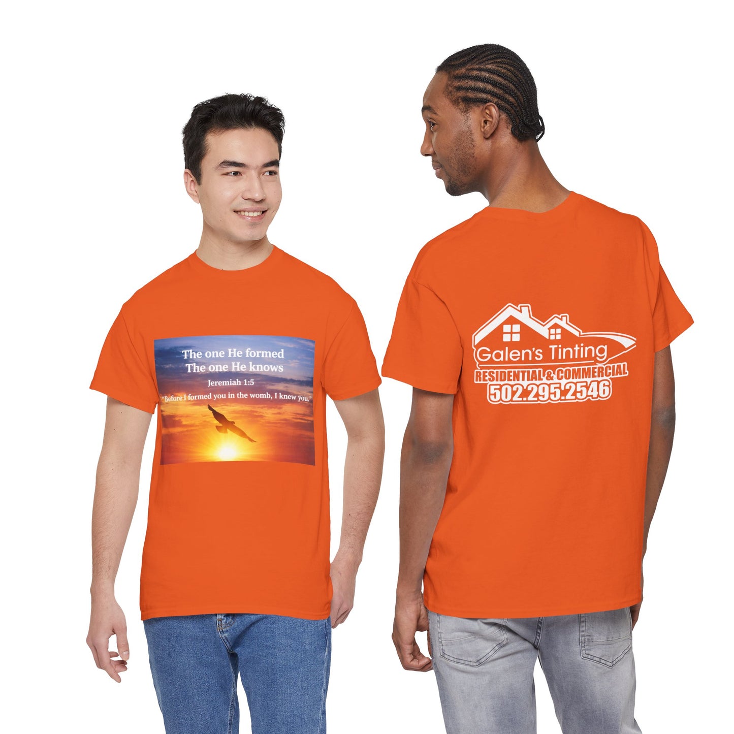 Christian Sunset T-Shirt — "Before I Formed You I Knew You" Scripture Tee