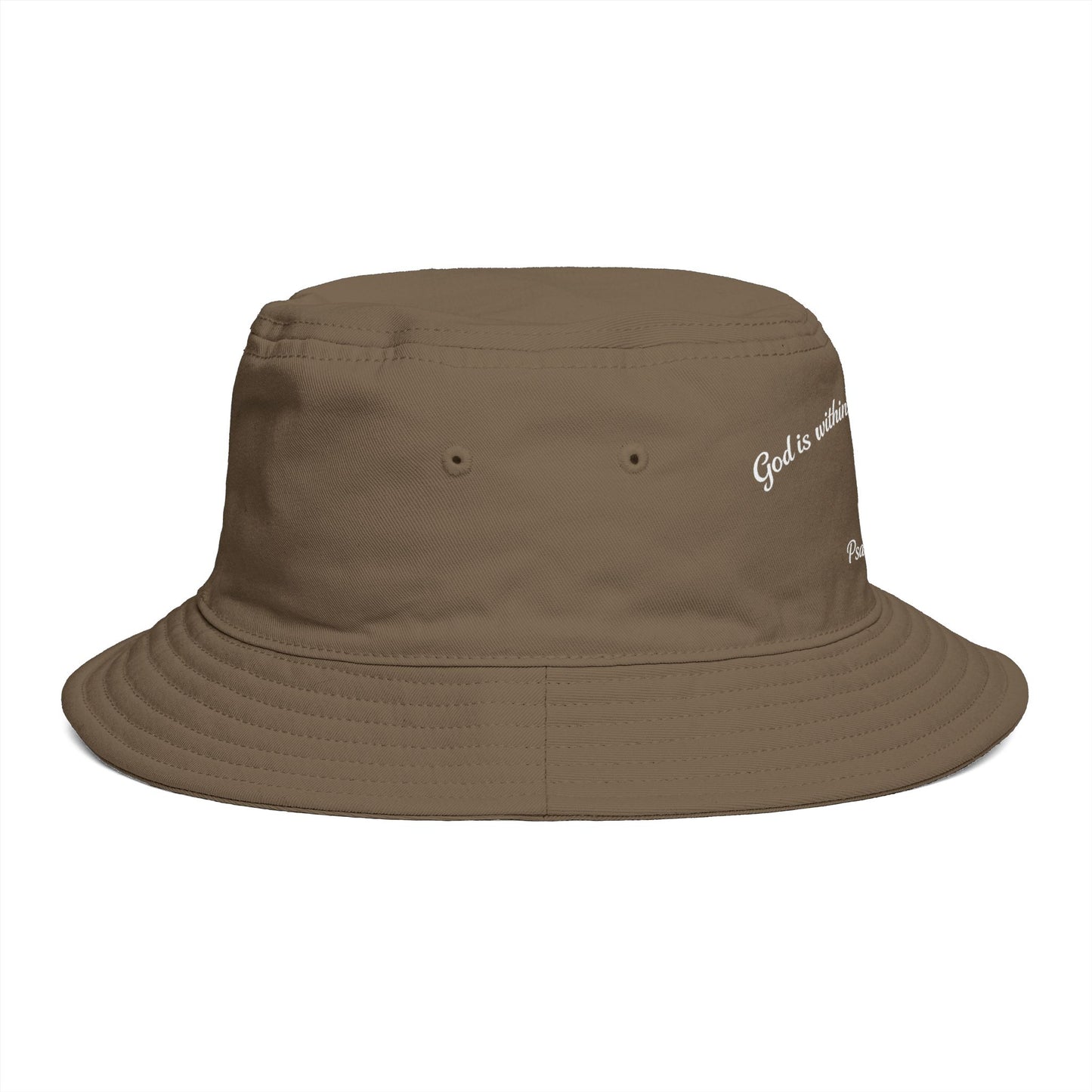 Bucket Hat — Psalm 46:5 Faith Ribbon Bucket Hat (God Is Within Her)