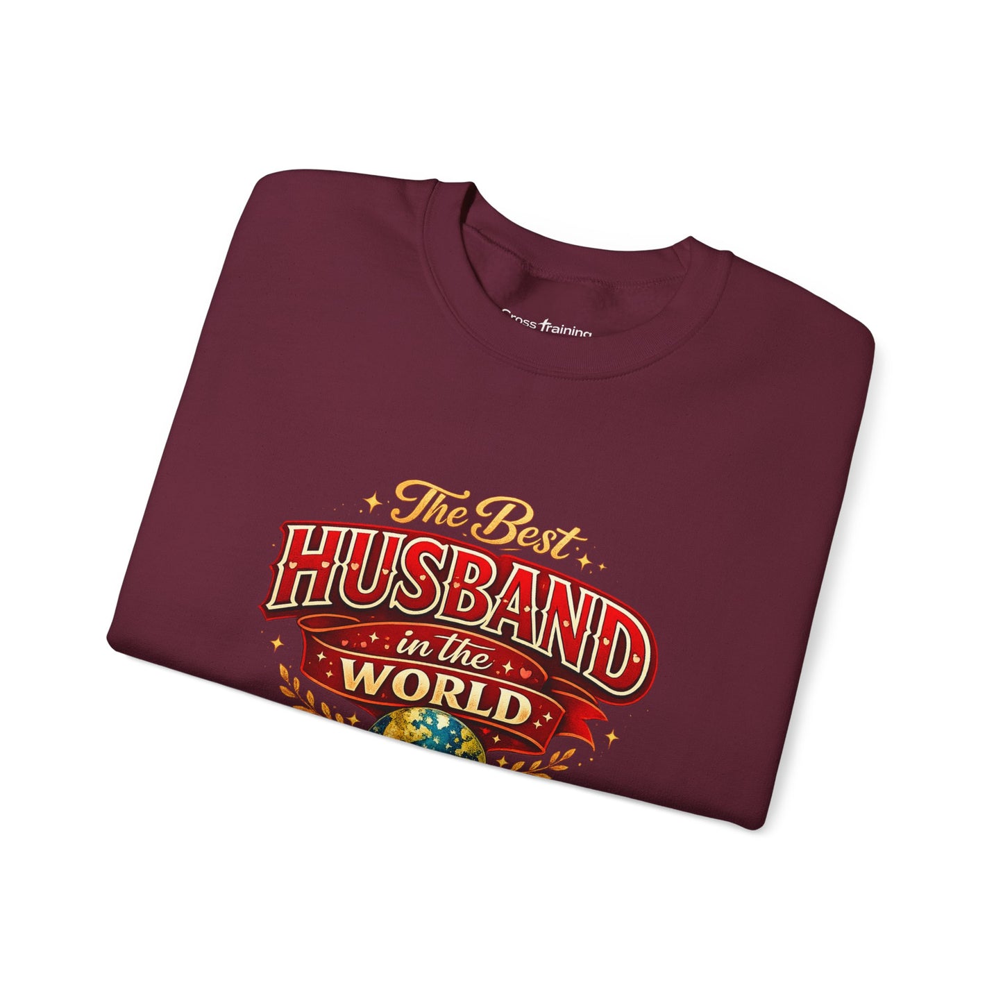 Crewneck Sweatshirt — "The Best Husband in the World" Vintage Globe Gift
