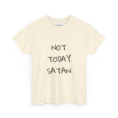 Funny Graphic Tee: Not Today Satan Unisex Heavy Cotton T-Shirt, Humorous Gift, Casual Wear, Everyday Comfort, Unique Statement Tee