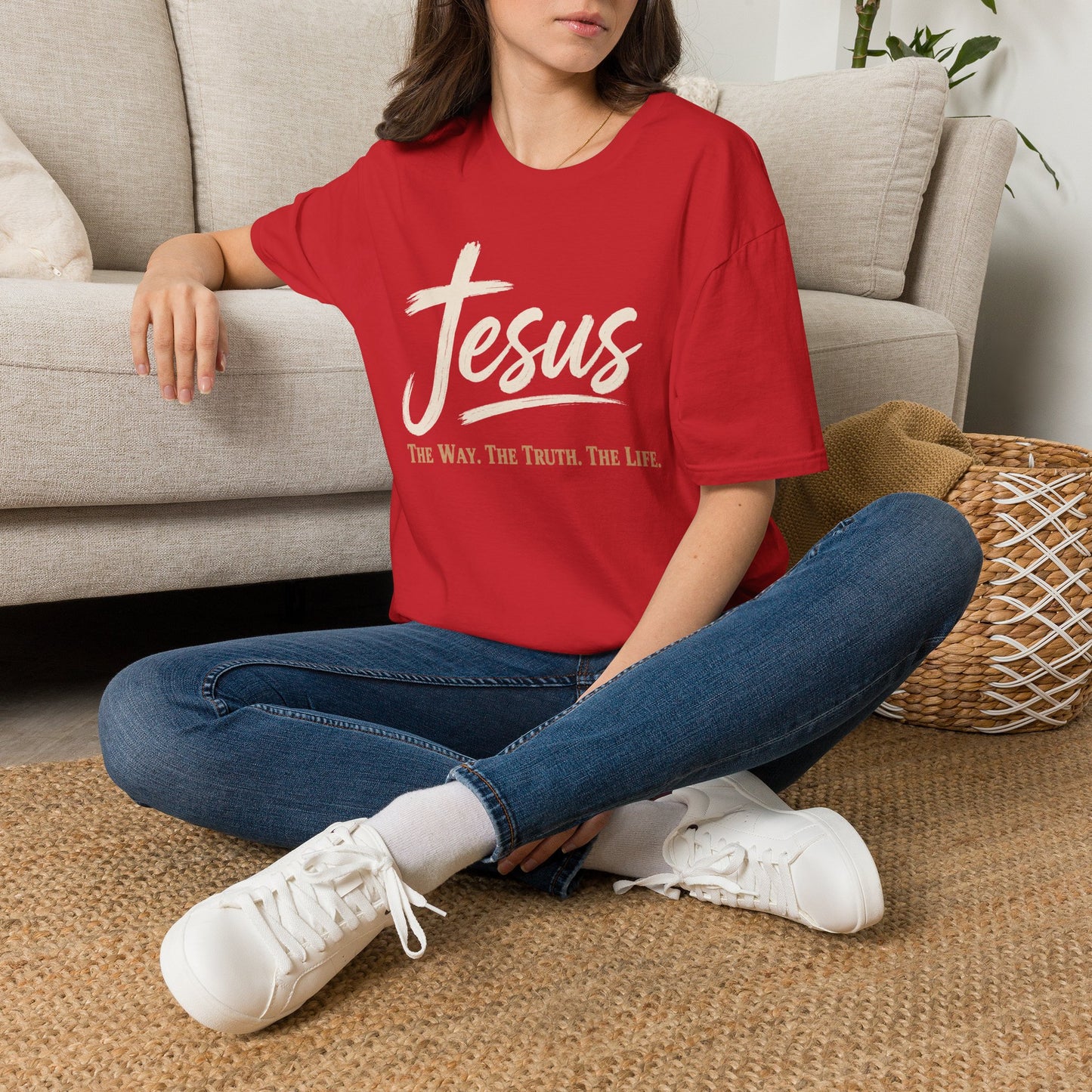 Jesus Script T‑Shirt — 'Jesus: The Way. The Truth. The Life.' Christian Faith Tee