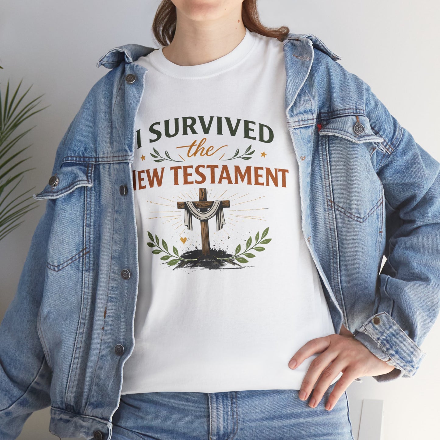 I Survived the New Testament T-Shirt — Christian Faith Cross Tee