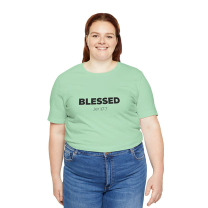 Blessed Unisex Jersey Tee | Inspirational Shirt for Everyday Wear, Faith-Based Gift, Casual Wear, Christian Apparel, Spiritual Clothing