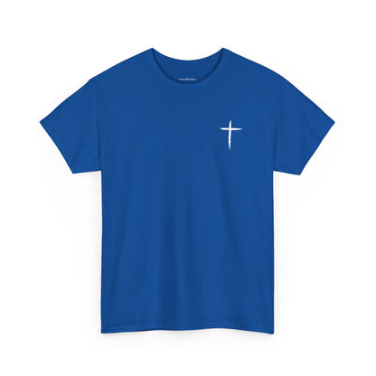 Christian Cross Tee — "May Heavenly Things Constantly Interrupt Our Earthly Things" Inspirational T‑Shirt