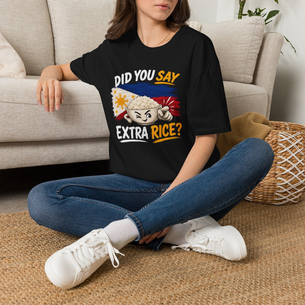 Did You Say Extra Rice? T-Shirt — Filipino Rice Bowl Graphic Tee