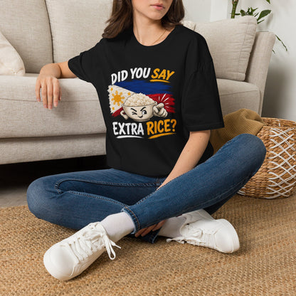 Did You Say Extra Rice? T-Shirt — Filipino Rice Bowl Graphic Tee