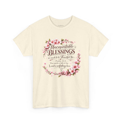 Blessings Floral T-Shirt — "Uncountable Blessings" Psalm 31 Faith Tee