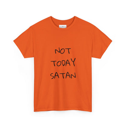 Funny Graphic Tee: Not Today Satan Unisex Heavy Cotton T-Shirt, Humorous Gift, Casual Wear, Everyday Comfort, Unique Statement Tee