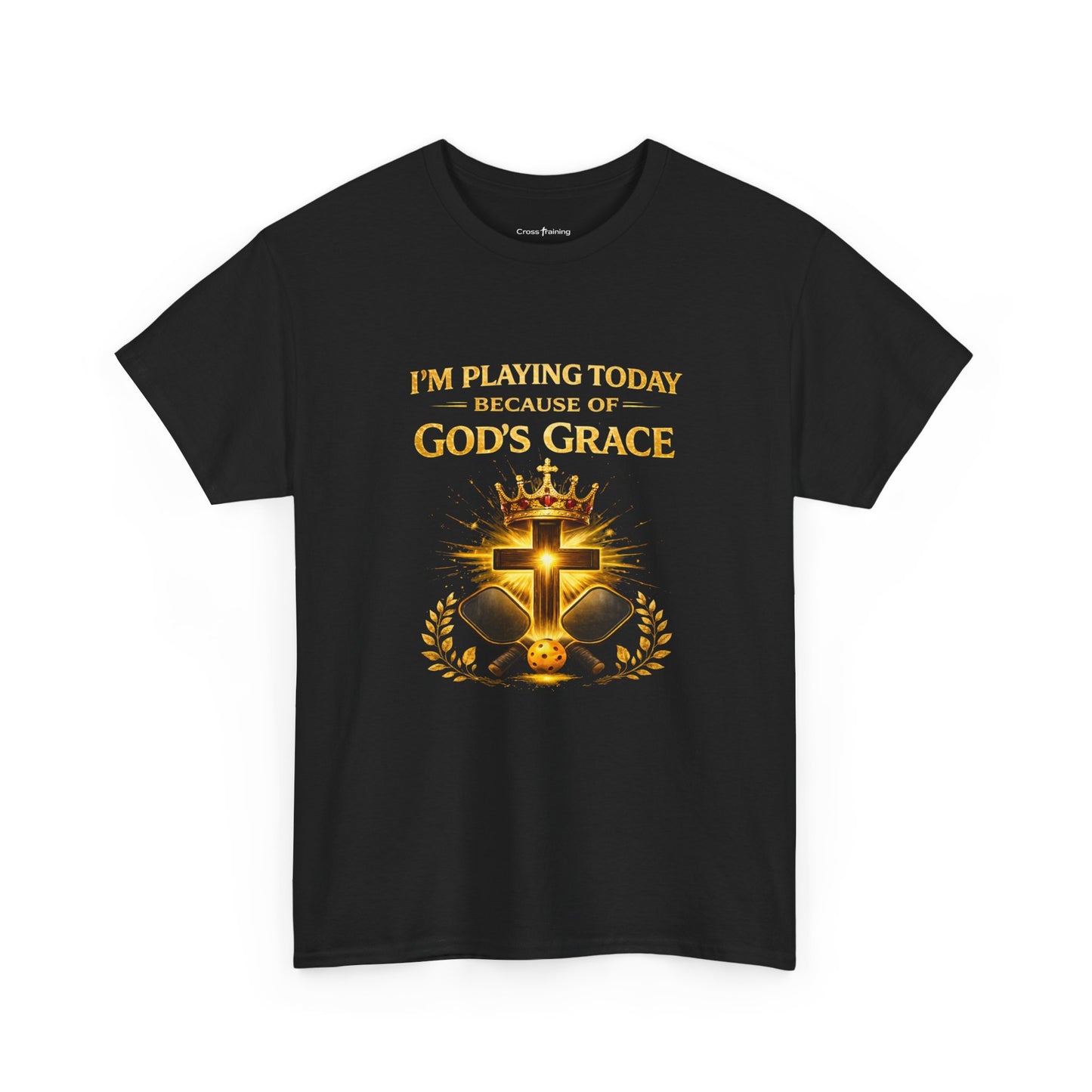 God’s Grace Tee — "I’m Playing Today Because of God’s Grace" Christian T-Shirt (Ephesians 2:8-10)