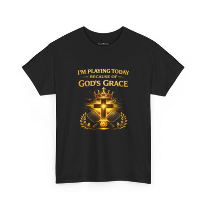 God’s Grace Tee — "I’m Playing Today Because of God’s Grace" Christian T-Shirt (Ephesians 2:8-10)