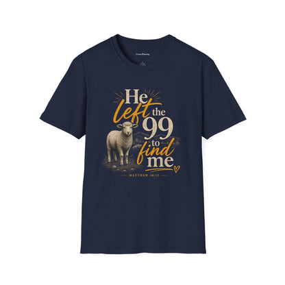 He Left the 99 T-Shirt — Christian Shepherd & Lamb Faith Tee