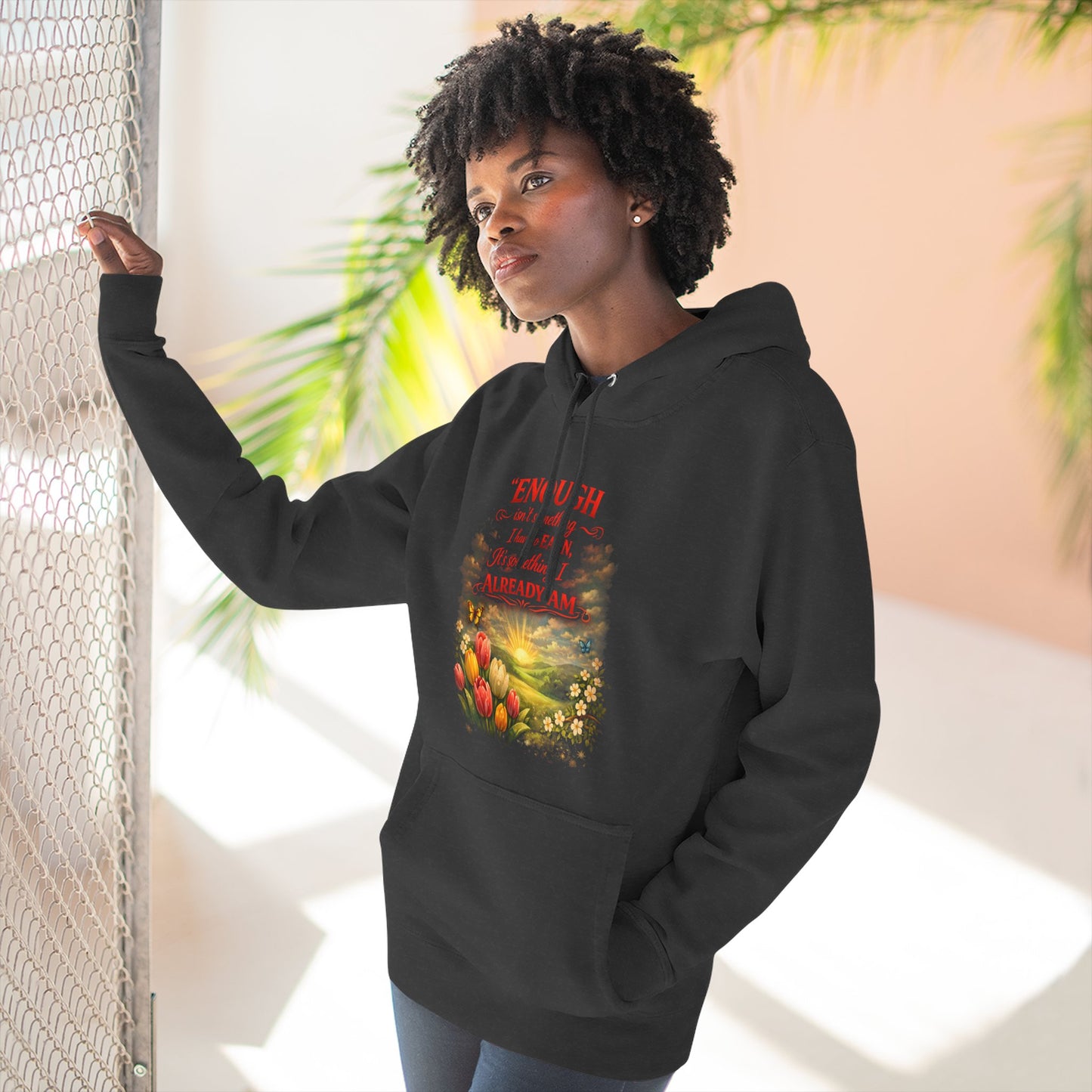 Christian Hoodie — Spiritual Scripture Floral Design ("Even Before He Made the World")