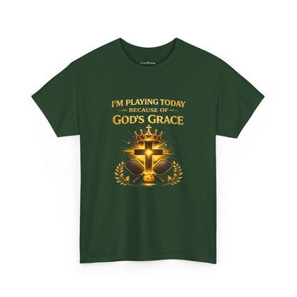 God’s Grace Tee — "I’m Playing Today Because of God’s Grace" Christian T-Shirt (Ephesians 2:8-10)