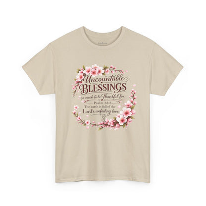Blessings Floral T-Shirt — "Uncountable Blessings" Psalm 31 Faith Tee
