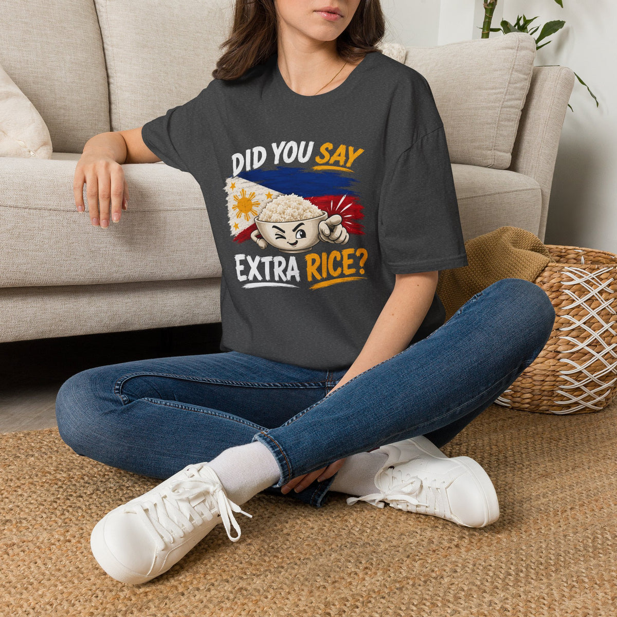 Did You Say Extra Rice? T-Shirt — Filipino Rice Bowl Graphic Tee