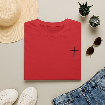 Minimal Cross T-Shirt – Small Chest Christian Cross Tee