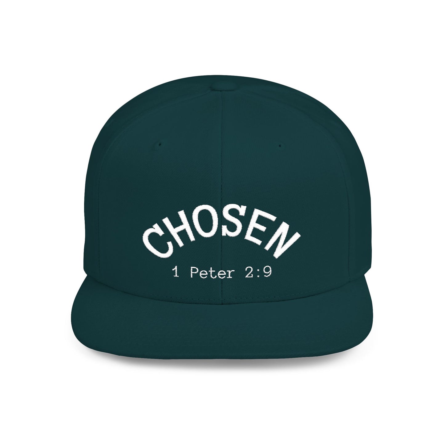 Chosen Flat Bill Snapback Hat, Inspirational Cap for Everyday Wear, Stylish Gift for Teens, Faith-Based Accessory, Summer Style