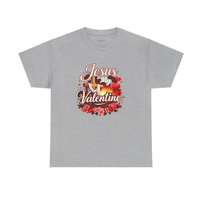 Jesus My Valentine T-Shirt — Christian Valentine Tee with Cross & Hearts
