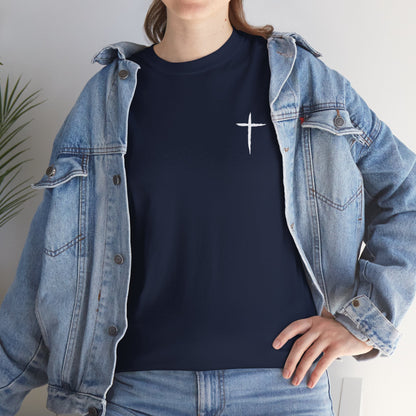 Christian Cross Tee — "May Heavenly Things Constantly Interrupt Our Earthly Things" Inspirational T‑Shirt